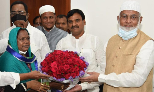Legislative Council Chairman A M Shareef with new members after their swearing at  at Assembly on Thursday