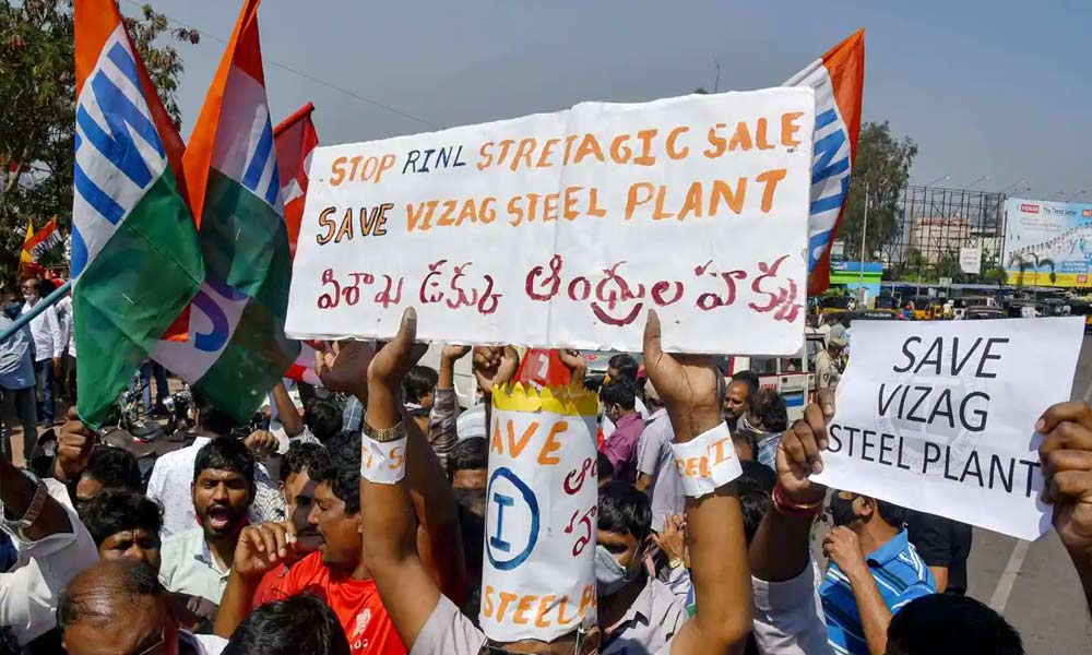 Andhra Pradesh: Protests continue against privatisation of Visakhapatnam steel plant