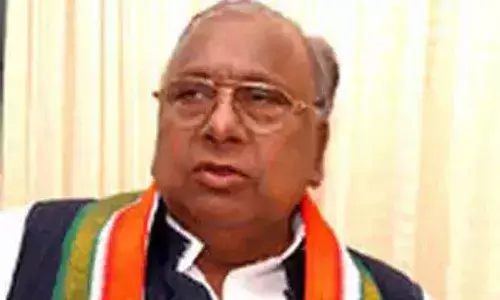 V Hanumantha Rao sits on hunger strike for reinstallation of Ambedkar statue