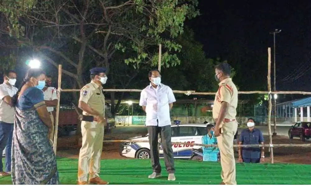 aFormer Health Minister and Jadcherla MLA Dr C Laxma Reddy on Tuesday interacting with police personnel and municipal officials about the preparations for MAUD Minister KT Rama Rao’s visit to Jadcherla on Wednesday