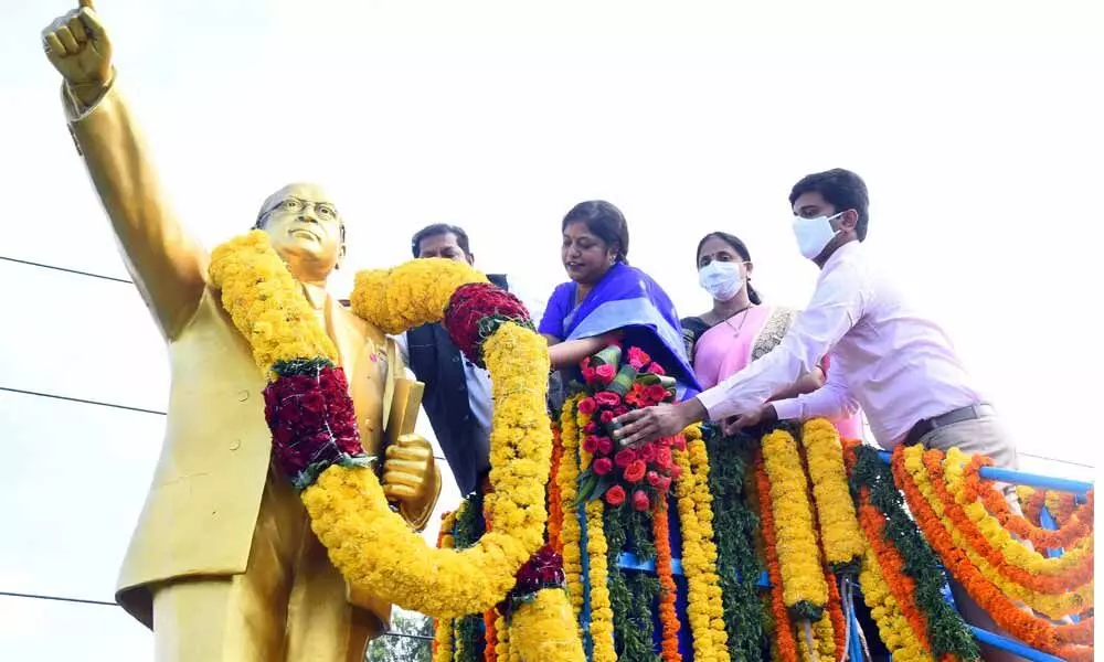 Vijayawada: Senior officials pay rich tributes to Dr B R Ambedkar