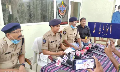 Krishna district Additional SP Malika Garg briefing media in Gudivada on Wednesday