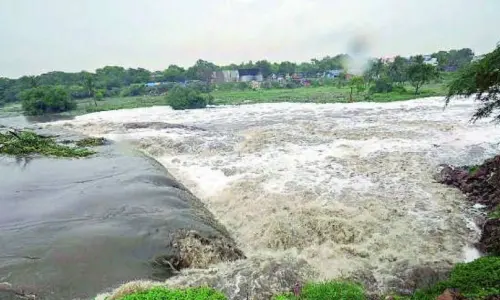 A view of Jeedipalle reservoir in Anantapur