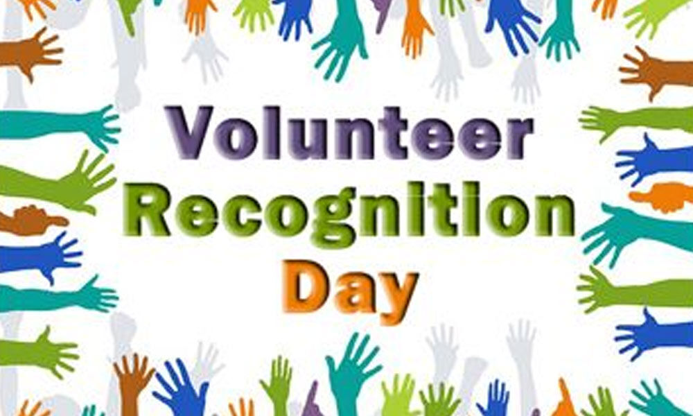 Premium Vector Volunteer Recognition Day Background With Stacking Hands