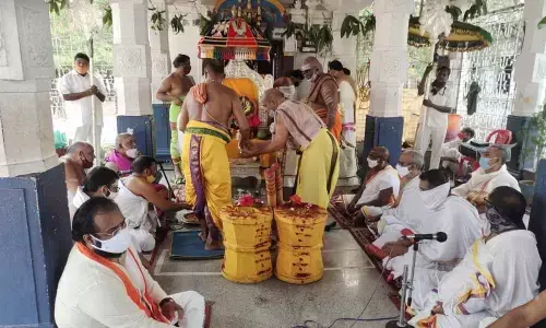 Sita Rama Kalyanam at Annavaram as per Covid  protocol