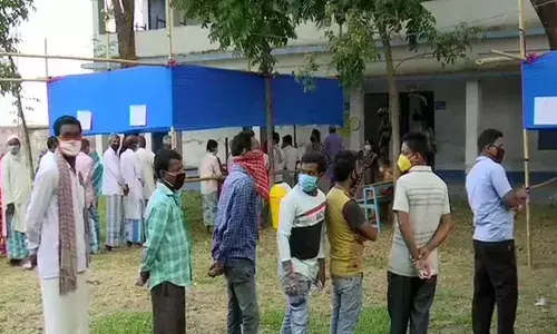 Polling began at 7 am on Thursday for 43 seats in the sixth phase of the assembly election in West Bengal amid a surge in COVID-19 cases with the state reporting record infections.
