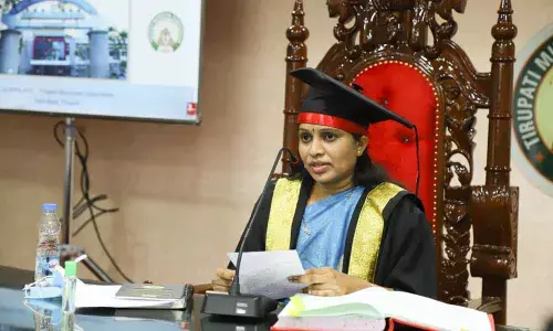 Mayor Dr R Sirisha presiding over the Corporation meeting in Tirupati on Thursday. (right) Corporators participating in the first meeting of corporation council in Tirupati on Thursday