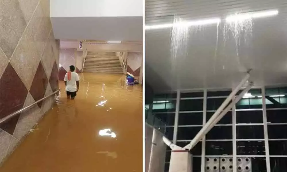 New railway terminal roof leaks, building flooded
