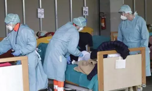 Covid patient undergoing treatment at a super speciality hospital in Anantapur