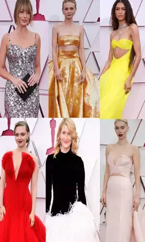 Oscars 2021: Glamorous Red Carpet Looks Of Hollywood Divas