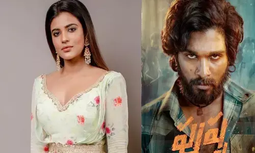 Aishwarya Rajesh and Pushpa Movie poster