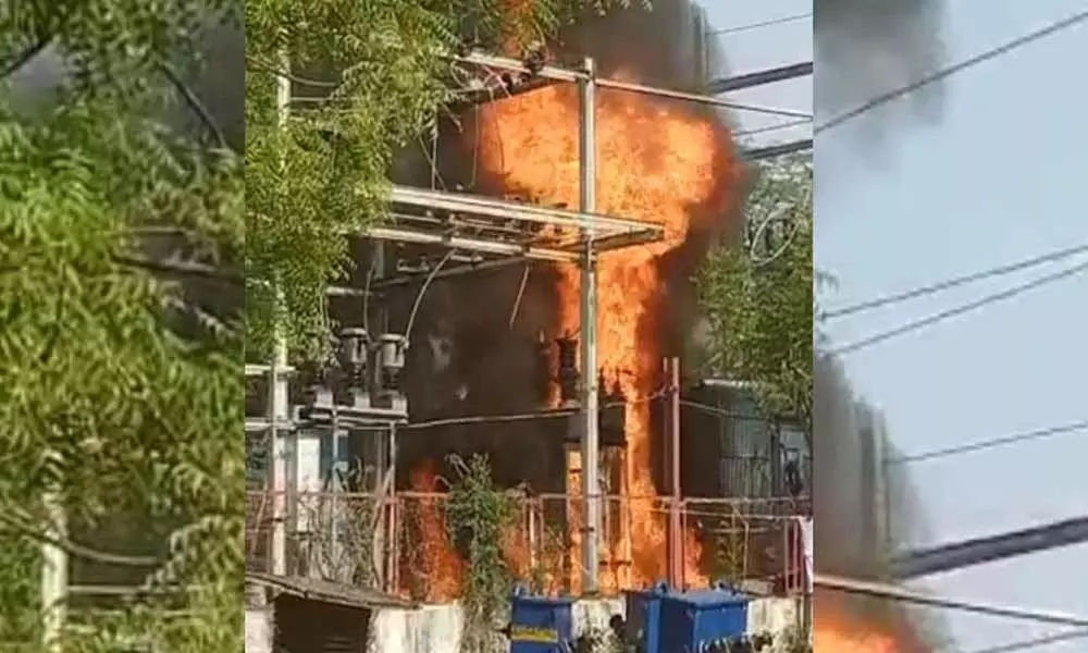 Telangana: Fire accident in electricity substation in Gadwal