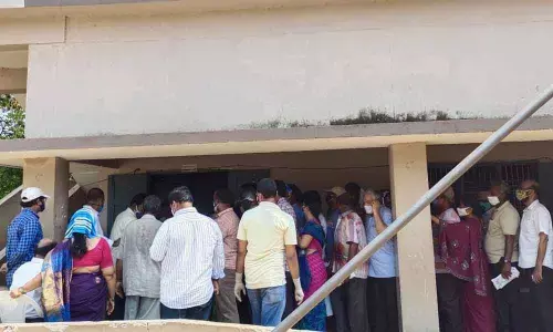 Covaxinvails seen on the chair at Kakinada Municipal Corporation (KMC) office on Wednesday