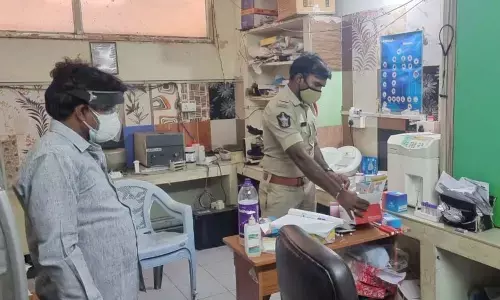 Kanigiri mandal task force members inspecting Apollo Pharmacy Medical Lab at Kanigiri on Thursday