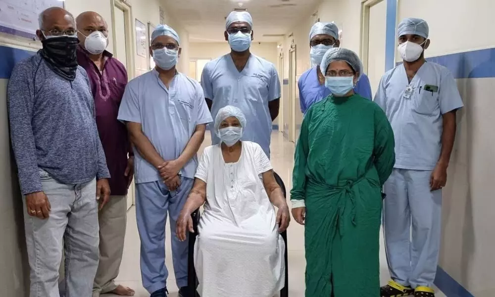 Andhra Hospitals team of doctors with the patient