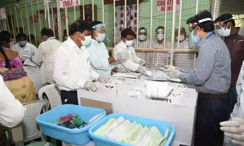 Counting is underway at DKW College in Nellore on Sunday