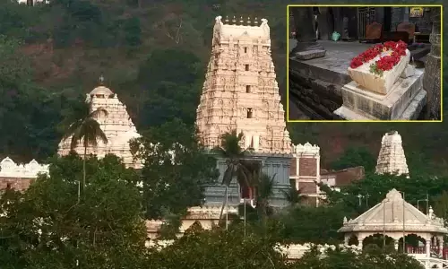 Stones readied for grinding sandalwood sticks into a paste for Chandanotsavam