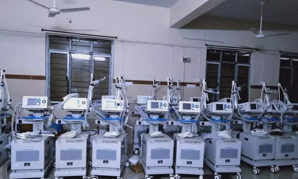 Ventilators kept ready at the district hospital in Visakhapatnam