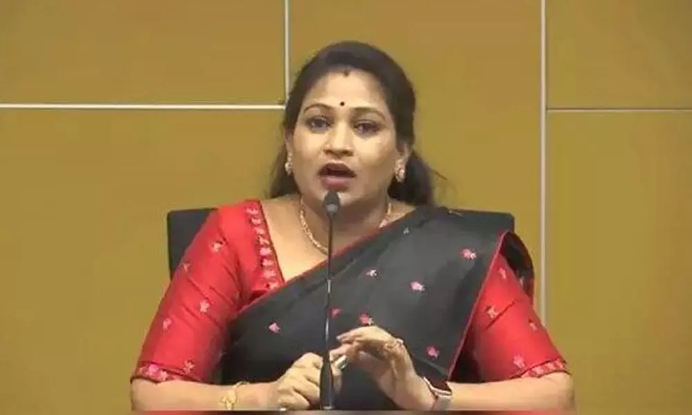 Telugu Mahila AP president Vangalapudi Anitha