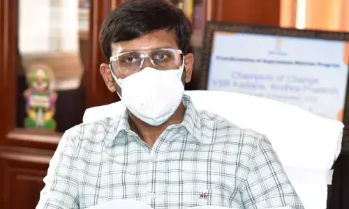 District Collector CH Harikiran addressing the DIEPC meeting in Kadapa on Monday