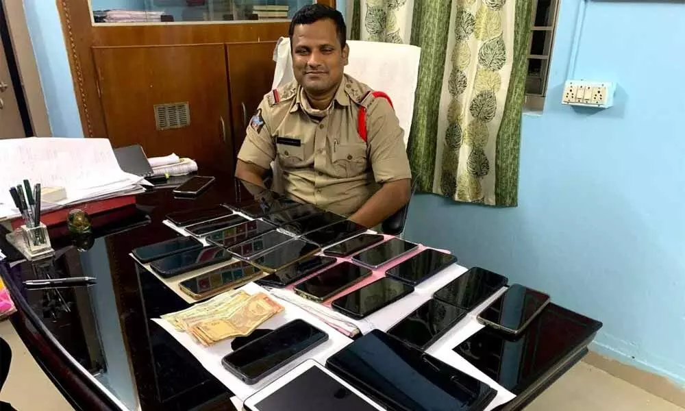 Police at S Rayavaram seized mobile phones of the gamblers playing online rummy in one of their recent raids in Visakhapatnam