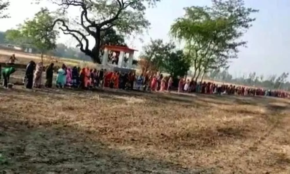 Women offer prayers to Corona Mai in Uttar Pradesh villages