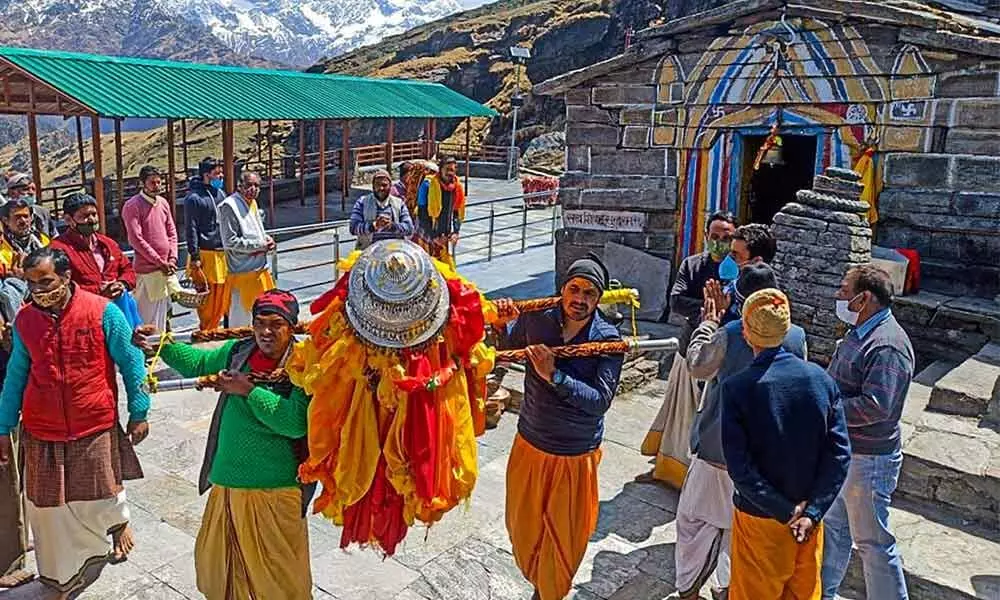 Portals of Kedarnath temple opened in Rudraprayag district on Monday