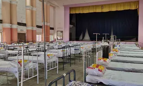 Covid Care Centre at Gurajada Kalakshetram at Ukkunagaram township in Visakhapatnam