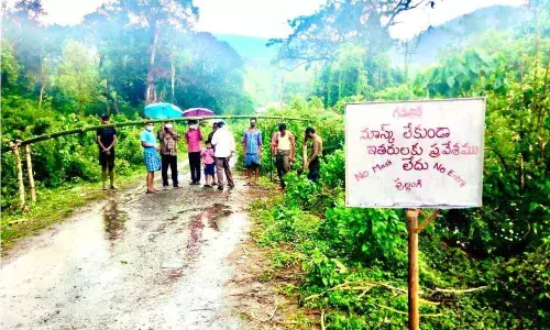 Check-post at Pullangi village in East Godavari agency