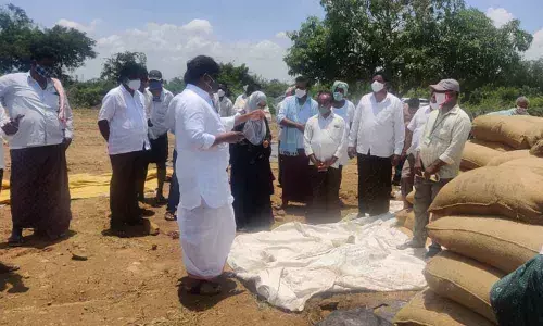 CLP leader Bhatti Vikramarka interacting with farmers during his visit to villages in Chintakani and Tirumalayapalm mandals on Thursday