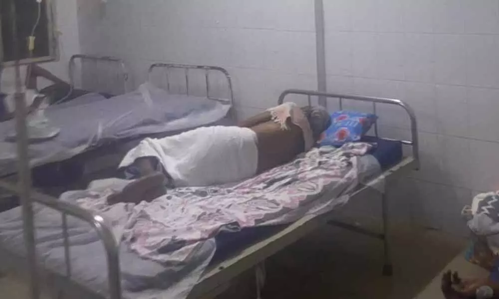 Patients under treatment at the black fungus ward in Ruia hospital, Tirupati on Saturday