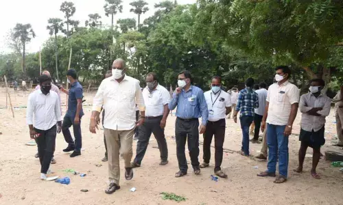 Government Whip Chevireddy Bhaskar Reddy and senior Ayurvedic doctors from Tirumala, visting Krishnapatnam village on Saturday