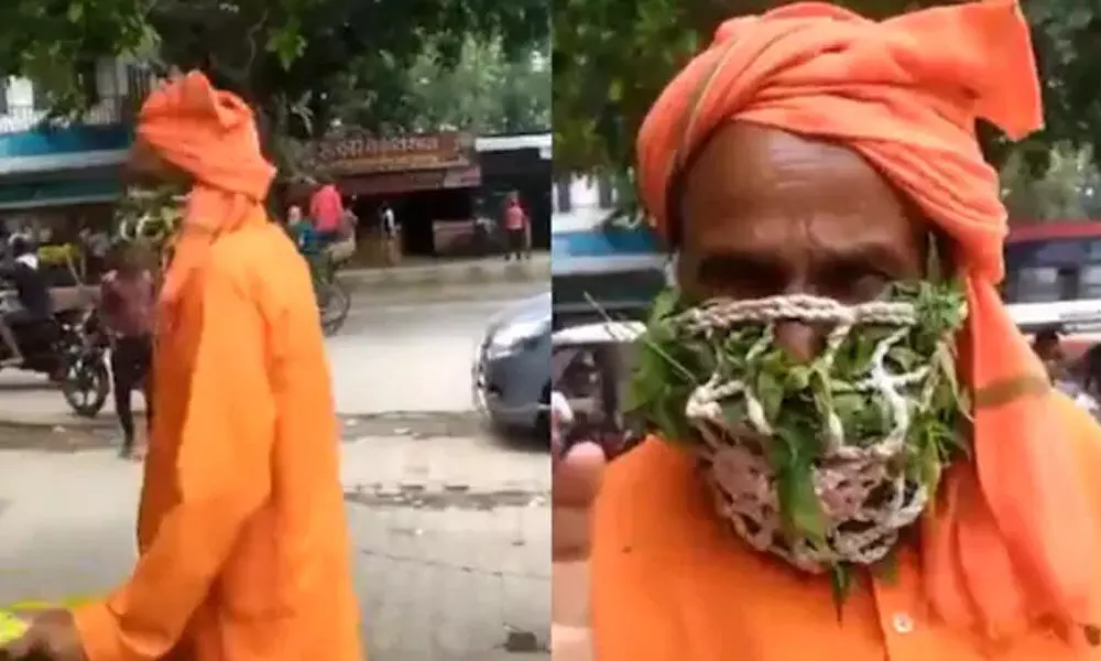 Viral Video Of Indian Priest Wearing A Tulsi-Neem Mask