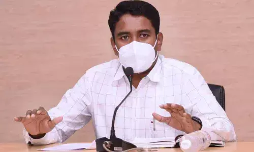 Joint Collector Dr G Lakshmisha addressing the media in Kakinada on Tuesday