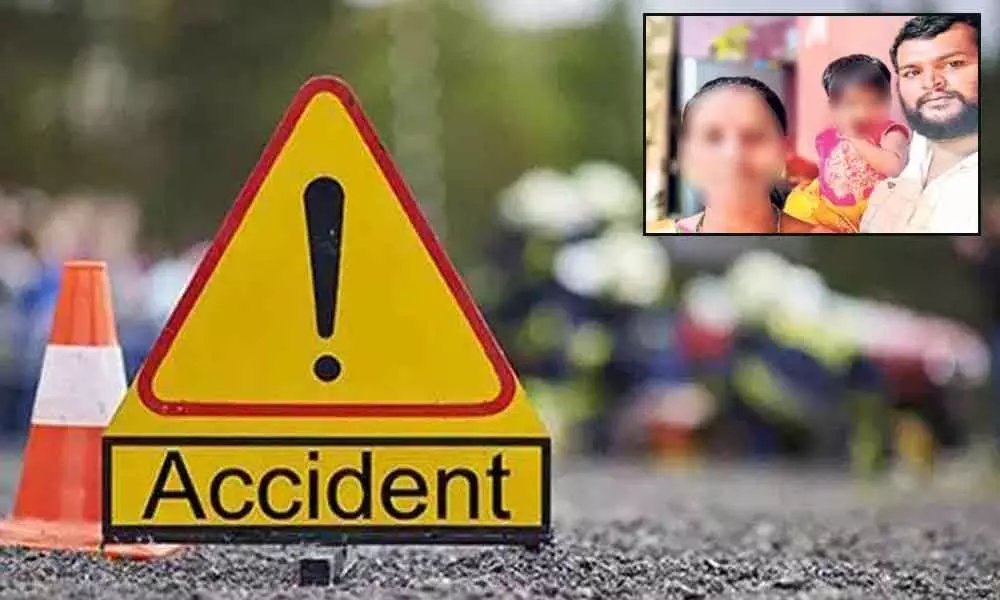 Man along with wife, daughter dies in road accident in Madanapalle