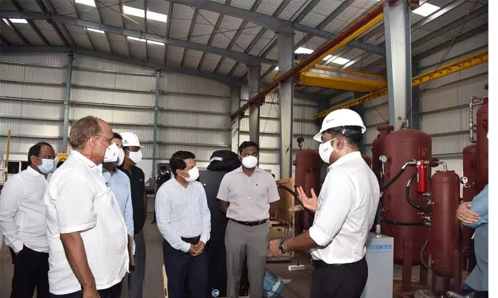 Chief Secretary Somesh Kumar visits MEIL oxygen plant