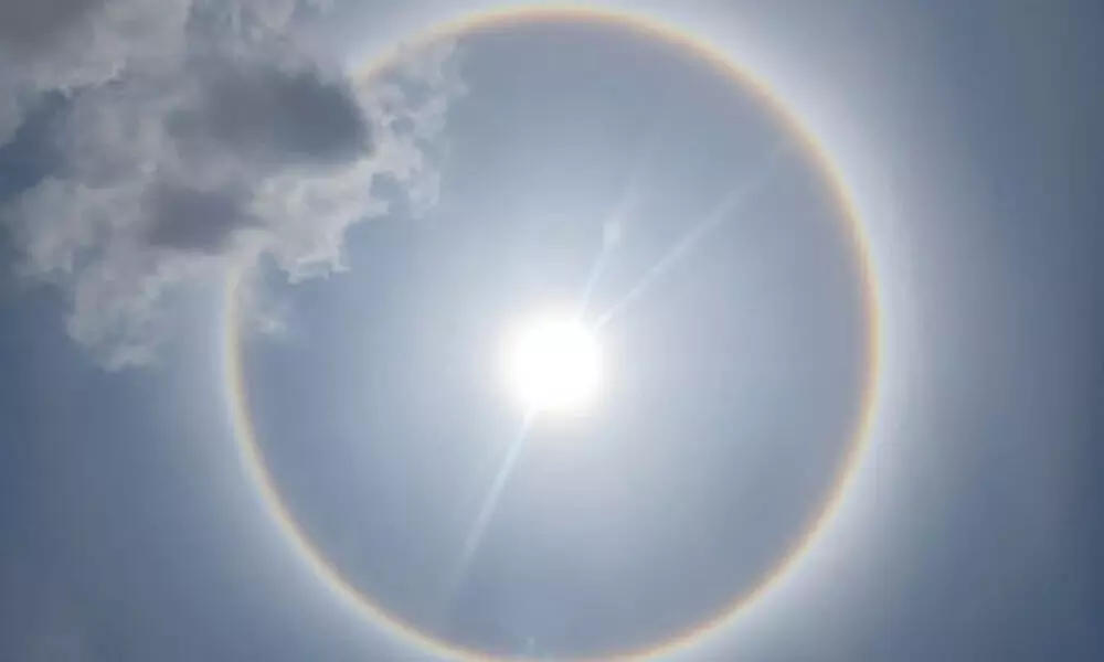 Sun Halo in Hyderabad Today