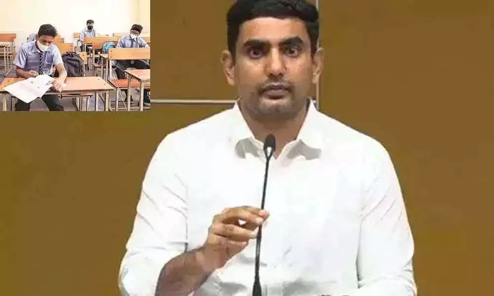 Nara Lokesh demands AP govt  to cancel Inter, SSC exams, asks to pass students on internal marks