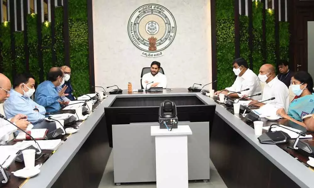 Chief Minister Jagan Mohan Reddy at review meeting