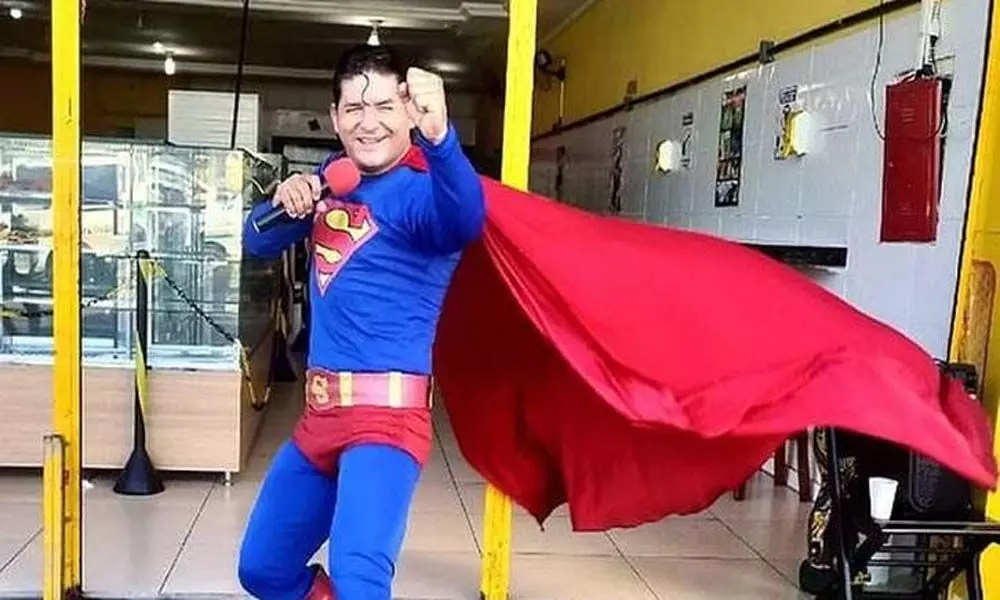 Watch The Trending Video Of Man Dressed As A Superman Pretending To Stop The Bus