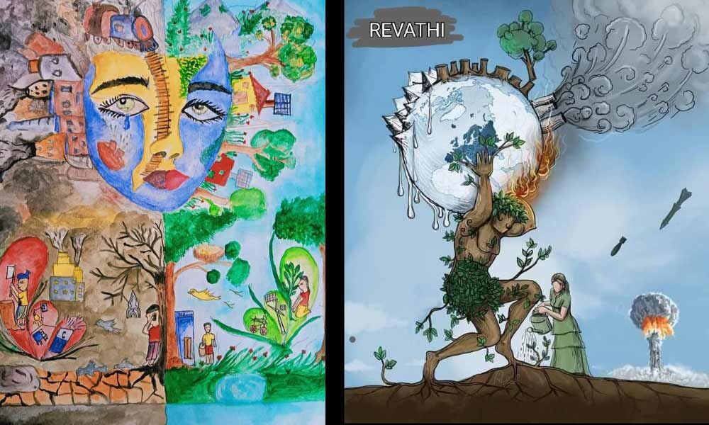 save earth drawing||world environment day ||earth day poster - YouTube