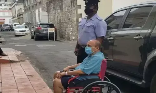 Mehul Choksi arrives at a Dominican court