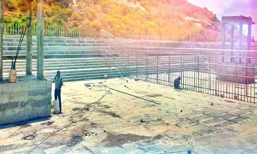 Lakshmi Pushkarini under construction