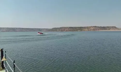Owk reservoir brimming with floodwaters
