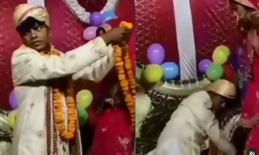 Drunken Groom Attempting To Put Varmala on Mother-in-Laws Neck