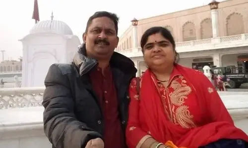 Kolachina Rama Jagannath and his wife K Santoshi Lakshmi