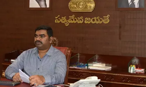 District Collector G Veera Pandian addressing the officials through video conference in Kurnool on Wednesday