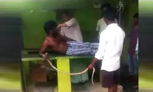 A  Man From Ballari, Karnataka, Arrives Into A Hospital With A Cobra  (Photo | Express)