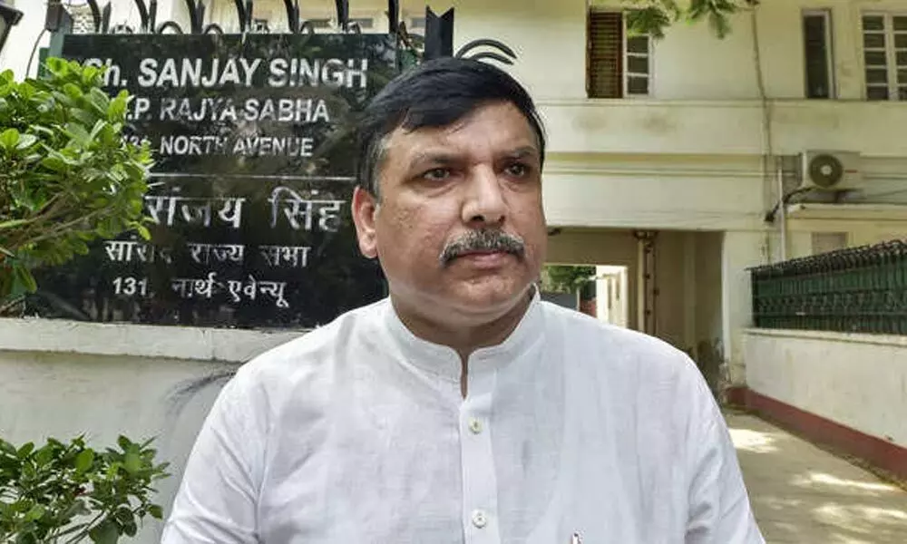 AAP Rajya sabha member Sanjay Singh alleged house attack by BJP supporters