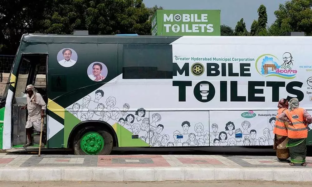 Telangana: Mayor Gadwal Vijayalakshmi Launches Mobile Toilets In The City